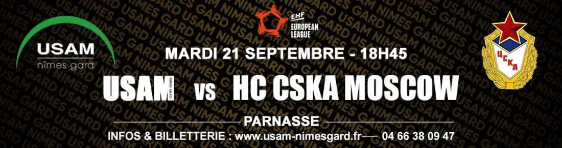[ SPORT ] Handball/Coupe EHF: Usam Nimes Gard VS HC CSKA MOSCOW ce mardi 21 sept